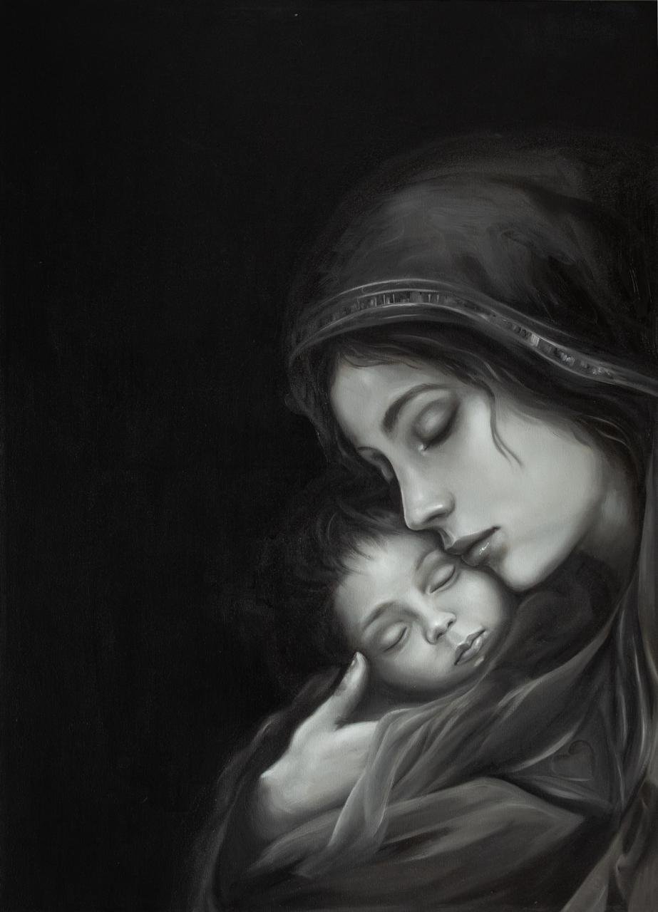 El primer refugio, óleo original de Leticia Merchant